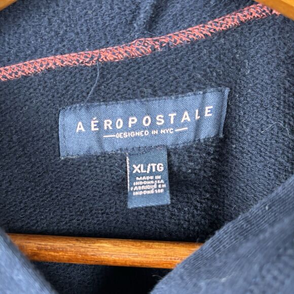 Lot of 2 Aeropostale Womens Hoodies Pullover Size XL Pocket  Navy And Black READ - Picture 3 of 13